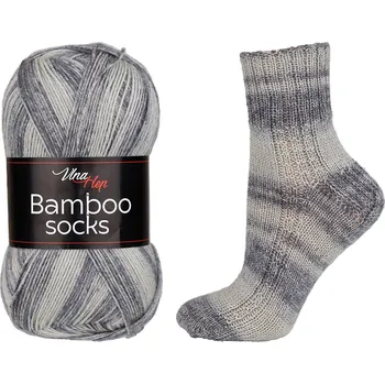 Vlna-hep Příze Bamboo socks - vlněná ponožková s bambusem Bamboo socks: Melír 7910