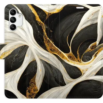 Pouzdro na mobilní telefon Flipové pouzdro iSaprio - BlackGold Marble - Samsung Galaxy A04s