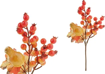 Umělá květina Autronic Podzimní větvička s jeřabinou a dýní 12 x 29 x 8 cm