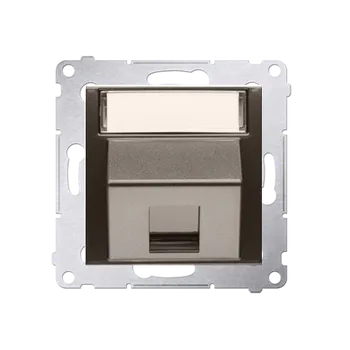 Elektrická zásuvka SIMON 54 DKP1S.01/46 Kryt datové zásuvky pro prvky Keystone šikmá, jednotná s popisovým pólem, (kryt
