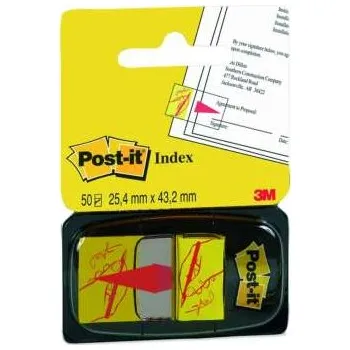 Záložka Samolepící záložky "podpis" - 25,4 x 43,2 mm, žluté