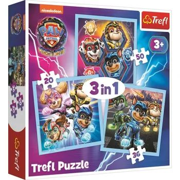 Puzzle TREFL Puzzle Tlapková patrola: Mocní hrdinové 3v1 (20,36,50 dílků)
