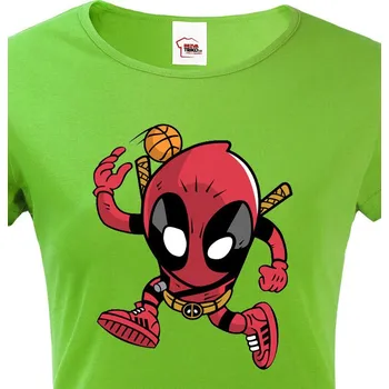 Dámské tričko Dámské tričko Deadpool basketbal, Barva Zelená, Velikost XL, Canvas Dámské tričko s krátkým rukávem 2075