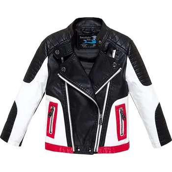 Dívčí bunda Chlapecká motocyklová bunda Barva: Černá, Velikost: 164/13-14 let