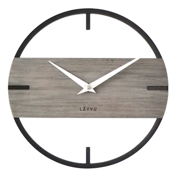 Hodiny LAVVU Stylové dřevěné hodiny LOFT v industriálním vzhledu ⌀35cm LCT4011 (LAVVU Stylové dřevěné hodiny LOFT v industriálním vzhledu ⌀35cm LCT4011)