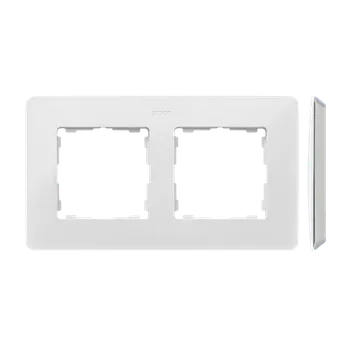 Elektrická zásuvka SIMON 82 Detail 8200620-030 rámeček 2 - násobný Detail ORIGINAL - mono bílá/základna šedá