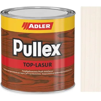 Lak na dřevo Adler Pullex Top-Lasur - Profesionální univerzální lazura s lesklým povrchem - Bílá 0,75L