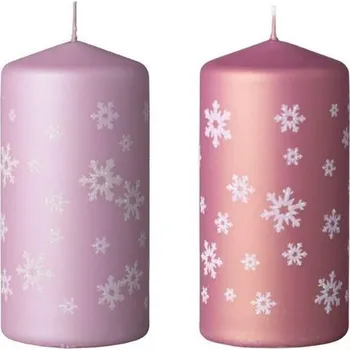 Svíčka Svíčka válec 60 x 120mm - potisk vločky mix