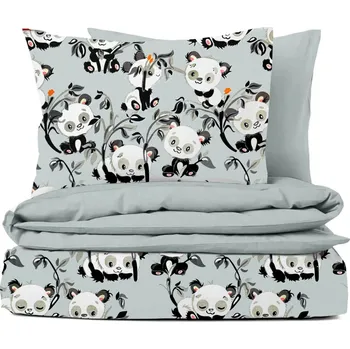 Povlečení Ervi Zvýhodněná Sada Bavlněného DUO povlečení s Prostěradlem - Akvarel růže/modré