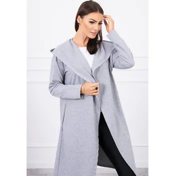 Dámská mikina Dlouhá pláštěnka s kapucí šedá UNI