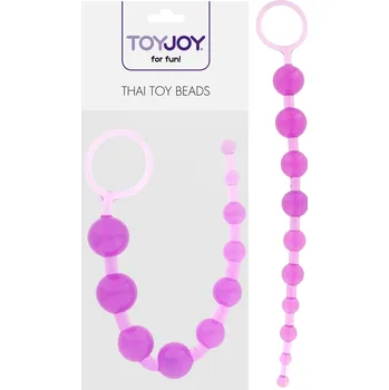 Sada anální gelový kuličky nevibrační, Thai Toy Beads Purple 25,5cm (Anální gelový kuličky k obšťastnění vašeho zadečku. Sada pevně spojených 10 kuliček, které mohou obšťastnit nejen váš zadeček. Průměr kuliček 0,8&nbsp;- 2,5cm, celková délka 25,5cm. Thai Toy 