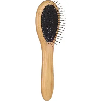 Hračka pro kočku Kartáč pro kočky FLAMINGO Babu z bambusu s měkkými kovovými hroty (S) 19x5,2x3,3cm