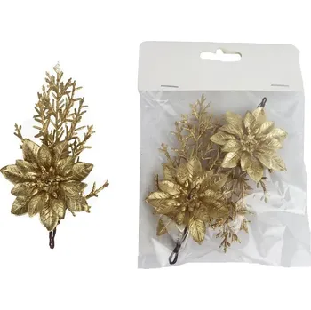 Vánoční dekorace Dekorační květ, 2 ks X5521-29