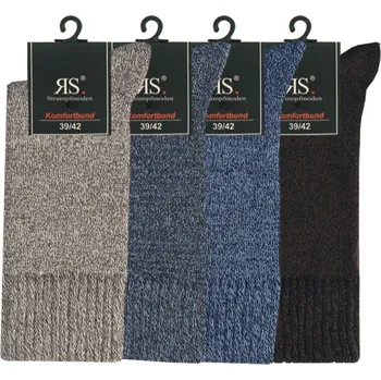 Pánské ponožky Froté jenobarevné melírované teplé zdravotní ponožky RS 39-42 mix barev