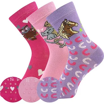 Dívčí ponožky Boma - Filip 05 ABS, růžová, fialková Barva: Růžová, Velikost: 35-38