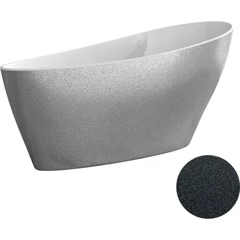 Vana Besco Volně stojící vana z litého mramoru Keya Glam 165x70 Barva: Bílá/grafit, Rozměry (cm): 163,5x70,5