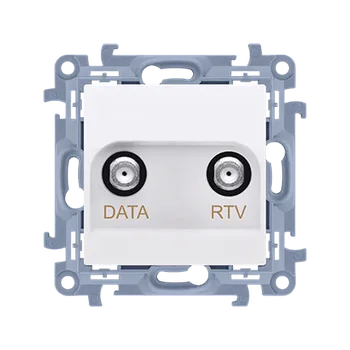 Elektrická zásuvka SIMON 10 CAD1.01/11 Anténní zásuvka R-TV-DATA, (strojek s krytem), frekvence pro vstupy - 5÷1000 MHz