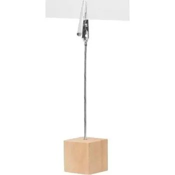 Stojan na vizitku Dřevěný stojánek ve tvaru krychle s klipem vzkazy, 1 ks