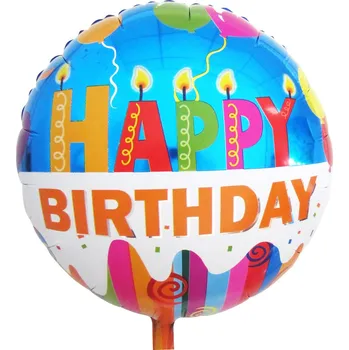 Balónek Fóliový balónek Happy Birthday (svíčky), 18 palců