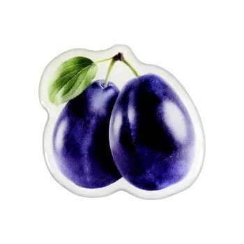 Samolepící dekorace Nálepka Pryskyřičná - dvě švestky s lístkem modré Rbr