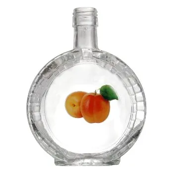 Láhev Slivovice Bricol - 0.35 bezbarevná + pryskyřicový obtisk dvě meruňky s lístkem oranžové