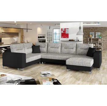 Obývací pokoj ImportWorld Rohová rozkládací sedací souprava Claude - Berlin 01 / Soft 11 black (barva potahu) - pravá