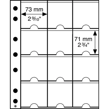 Sběratelství Průhledné albové listy (5 ks) - GRANDE 12 okének na mince