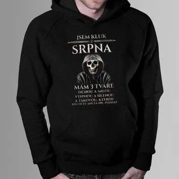 Žertovný předmět Jsem kluk z srpna - mám 3 tváře - pánská mikina s potiskem