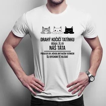 Žertovný předmět Drahý kočičí tatínku - pánské tričko s potiskem