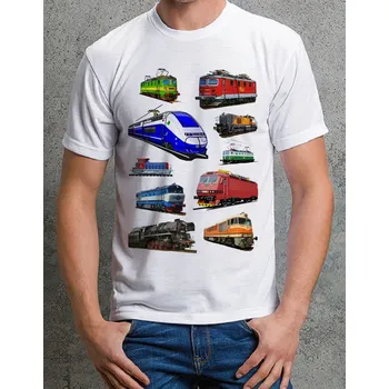 Pánské tričko tričko MIX VLAKY 3XL