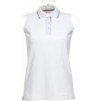 Dámské tričko Dámské polo tričko bez rukávů Gamegear Barva: bílá - modrá námořní, Velikost: 44 (XXL/18) K730