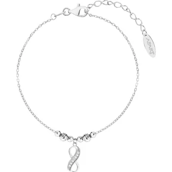 Náramek Stříbrný náramek se zirkony - nekonečno, kuličky - AP535-8324