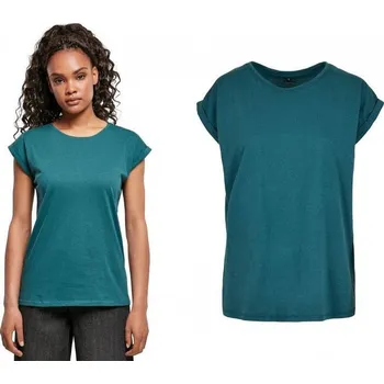 Dámské tričko Build Your Brand Prodloužené splývavé tričko s ohrnutými rukávy Barva: petrolejová, Velikost: 5XL BY021