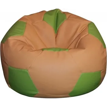 Sedací pytel Sedací Vak Fotbalový míč 60 cm barevné provedení Toffel sedací vak míč: krémová a zelená