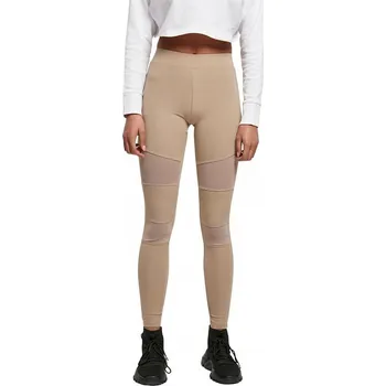 Dámské legíny Dámské legíny Urban Classics se síťovanými vsadkami na přední straně Barva: softtaupe, Velikost: XXL