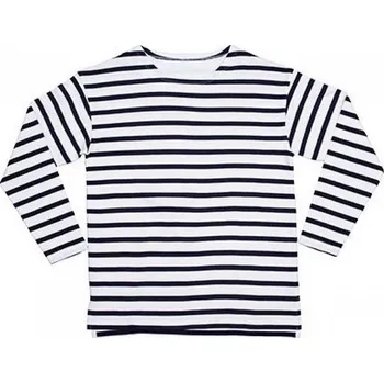Mantis Kids Teplé dětské pruhované tričko Mantis z organické bavlny 200 g/m Barva: bílá - modrá námořní, Velikost: 8-9 let MK84