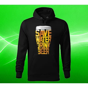 Pánská mikina mikina Šetři vodu pij pivo XL (mikina s kapucí )