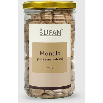 Šufan Oříšky Mandle pražené solené balení: 500g sklo
