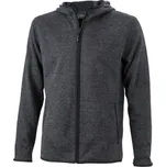 James & Nicholson Hladká hřejivá fleecová bunda s kontrastními švy Barva: šedá tmavá, Velikost: XXL JN589