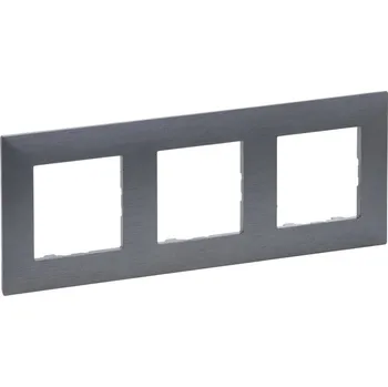 vypínač NILOÉ Step rámeček trojnásobný, barva broušená ocel, Legrand 863993