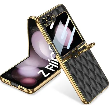 Pouzdro na mobilní telefon GKK 63957 GKK NIKKI Kryt s držákem Samsung Galaxy Z Flip 5 5G černý