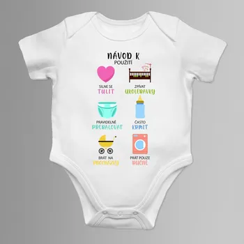 Žertovný předmět Návod k použití - dětské body s potiskem