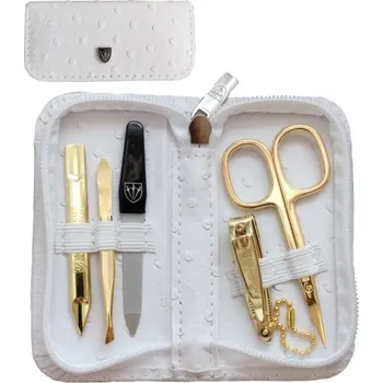 Kellermann dámská sada na manikúru 7407 P GOLD vzor pštrosí kůže, bílá