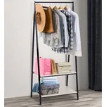 Stojan na oblečení se 2 policemi | černý