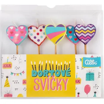 Dortová svíčka Albi Sada dortových svíček - Srdíčka