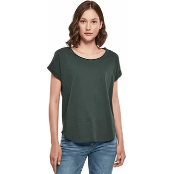 Dámské tričko slub s prodlouženým zadním dílem Build Your Brand Barva: Zelená lahvová, Velikost: XS BY036