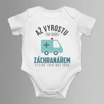 Žertovný předmět Až vyrostu, tak budu záchranářem - dětské body s potiskem