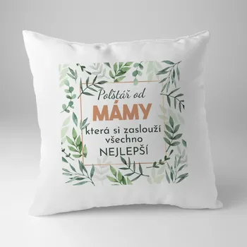 Žertovný předmět Polštář od mámy, která si zaslouží všechno nejlepší - polštář s potiskem