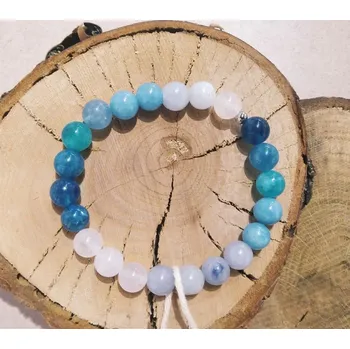 Náramek Minerální náramek S - Achát, akvamarín, apatit - Dreamer 0001110