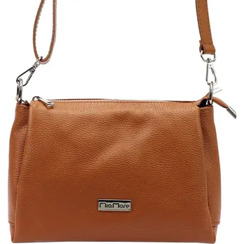 Kabelka MiaMore Hnědá kožená crossbody kabelka MiaMore středních rozměrů Hnědá